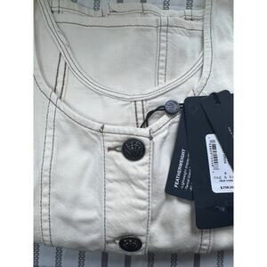 rag & bone Ivory Denim Shift Dress Size 0 Sleeveless Button Front Pockets